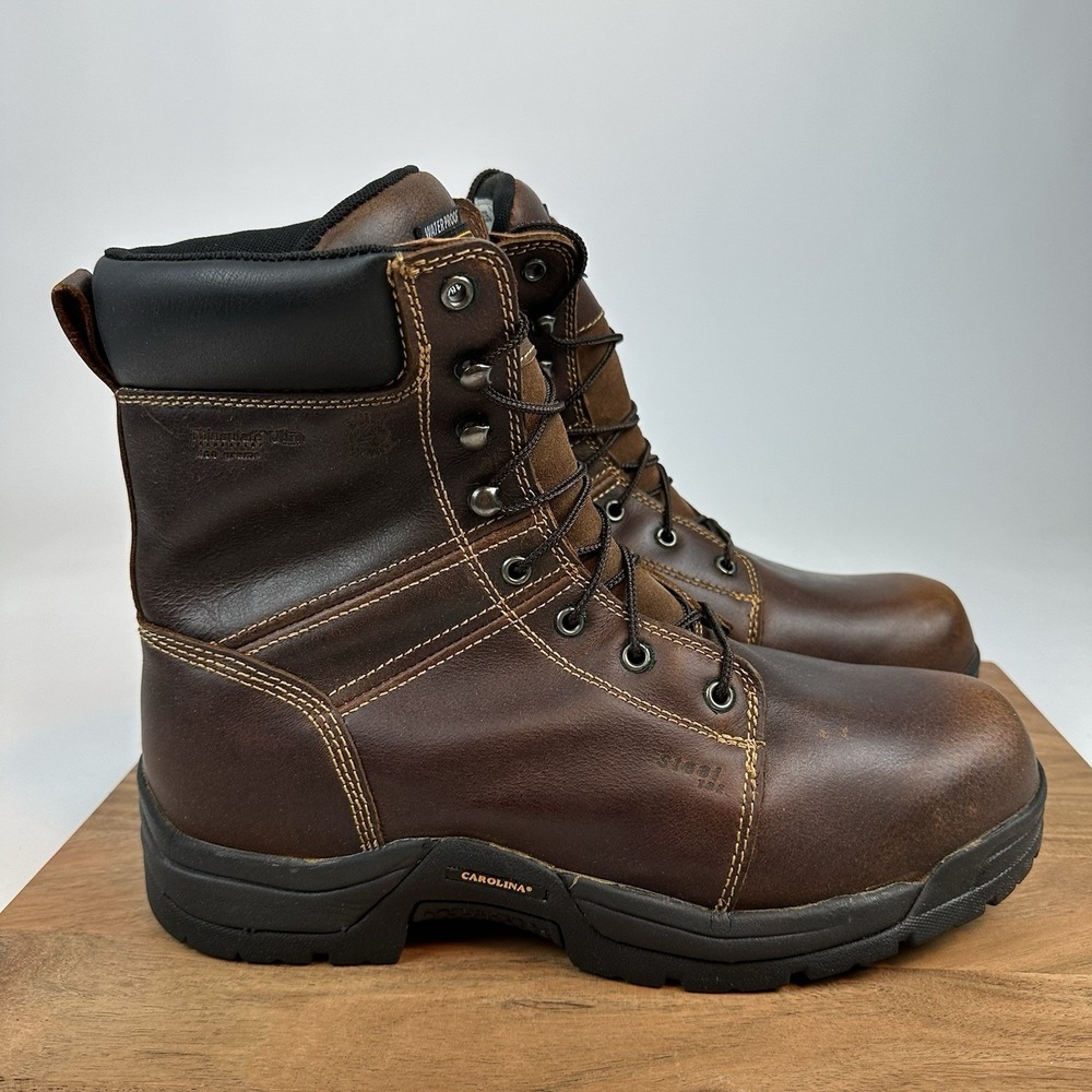 New Mens Carolina CA2535‎ Brown Leather Steel Toe 8" Boots Shoes Sz 13 D